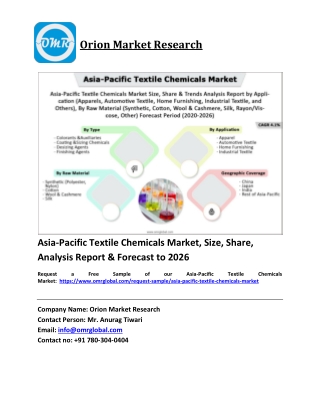 Asia-Pacific Textile Chemicals Market Trends, Size, Competitive Analysis and Forecast 2020-2026