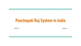 Panchayati raj in India