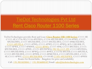 Rent Cisco Router 1100 Series in India | Rental Price/Cost Call: 9036000187