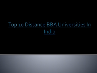 top 10 distance BBA universities in india