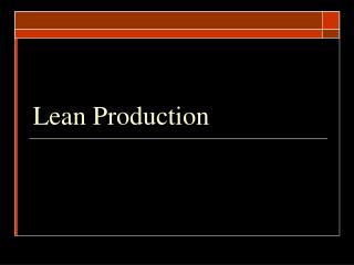Lean Production