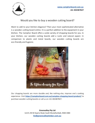 Would you like to buy a wooden cutting board?