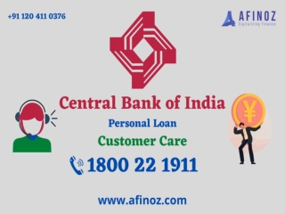 Central Bank of India (CBI) 24*7 Customer Care Helpline