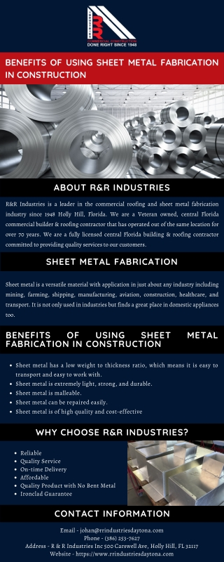 Benefits of Using Sheet Metal Fabrication in Construction