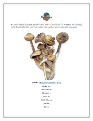 Mail Order Mushrooms | Shroomworld.cc