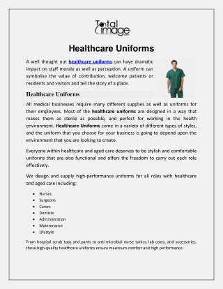 Healthcare Uniforms