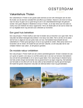 Vakantiehuis Tholen