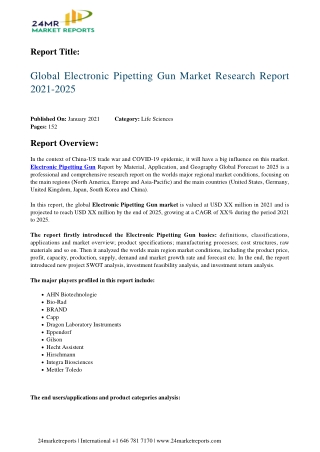 Electronic Pipetting Gun Market Research Report 2021-2025