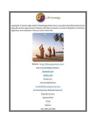 Cancun Yoga Retreat | Lifesynergyretreat.com