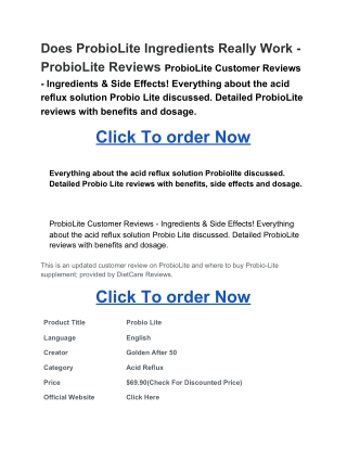 ProbioLite Reviews