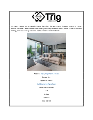 Interior Designers in Northern Suburbs | Triginterior.com.au