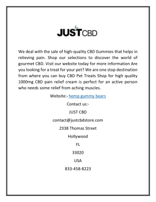 Hemp Gummy Bears | Justcbdstore.com