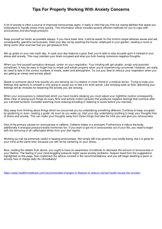 Methods For Properly Handling Anxiety Concerns