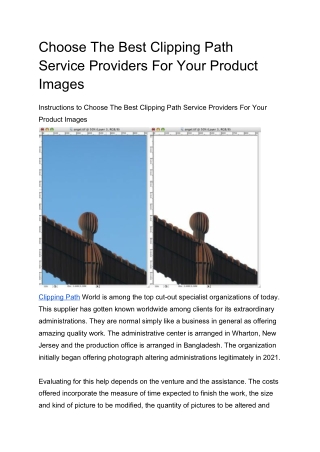 Choose The Best Clipping Path Service Providers For Your Product Images