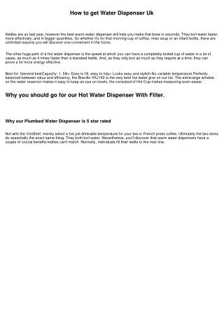 How to get Water Cooler Dispenser