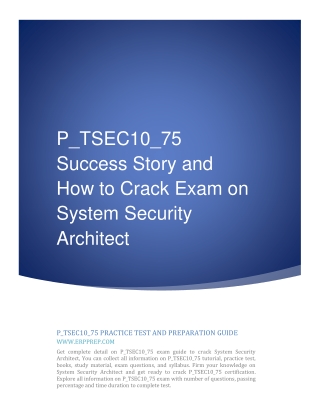 P_TSEC10_75 Success Story and How to Crack Exam on System Security Architect