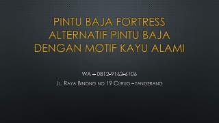 WA 0812-9162-6106 (FORTRESS) Pintu Rumah Minimalis