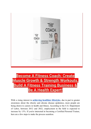 Become A Fitness Coach: Create  Muscle Growth & Strength Workouts