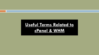 Useful Terms Related to cPanel & WHM