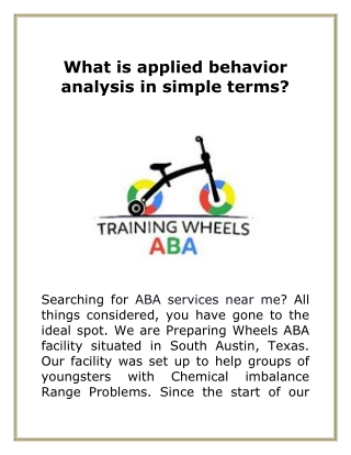 What is applied behavior analysis in simple terms?