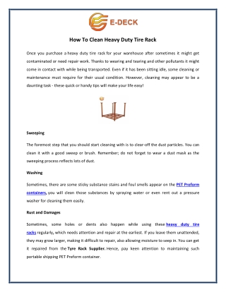 How To Clean Heavy Duty Tire Rack