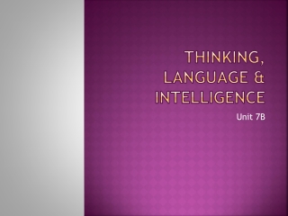 Thinking, Language &amp; Intelligence