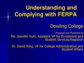 Understanding and Complying with FERPA