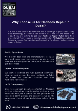 Why Choose us for Macbook Repair in Dubai?