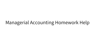 Managerial Accounting Homework Help