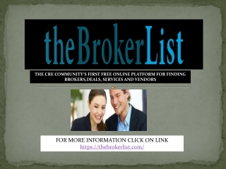 Commercial Real Estate Resources - TheBrokerList