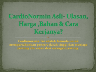 CardioNormin Obat : Ulasan, Pil, Harga, Cara Penggunaan!