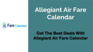 Allegiant Air Fare Calendar