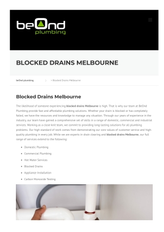 Blocked Drains Melbourne