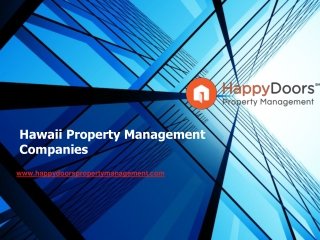 Hawaii Property Management Companies - www.happydoorspropertymanagement.com