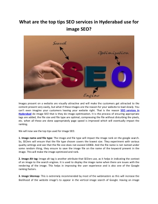 What are the top tips SEO services in Hyderabad use for image SEO?