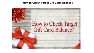 How to Check Target Gift Card Balance?