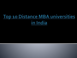 top 10 distance MBA universities in india