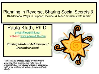 Planning in Reverse, Sharing Social Secrets &amp;  18 Additional Ways to Support, Include, &amp; Teach Students with Aut