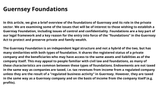 Guernsey Foundations
