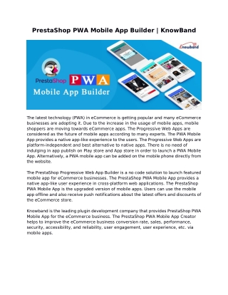 PrestaShop‌ ‌PWA‌ ‌Mobile‌ ‌App‌ ‌Builder‌ ‌|‌ ‌KnowBand‌ ‌