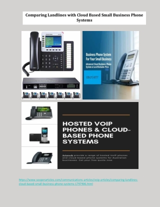 Comparing Landlines with Cloud Based Small Business Phone Systems