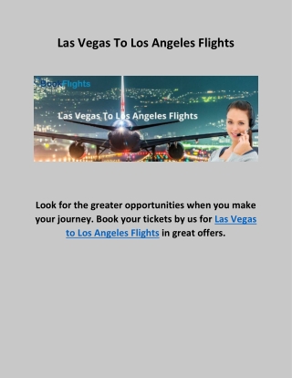 Las Vegas To Los Angeles Flights