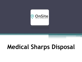 Medical Sharps Disposal