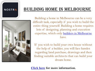 Building home in Melbourne