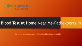 Blood Test at Home Near Me-Pathexperts.in