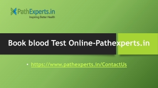 Book blood Test Online-Pathexperts.in