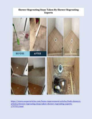 Shower Regrouting Steps Taken By Shower Regrouting Experts