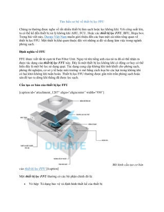 Tìm hiểu sơ bộ về thiết bị lọc FFU - Durate Việt Nam