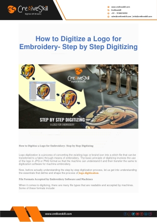 How to Digitize a Logo for Embroidery Digitizing- Step by Step