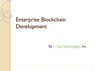 Enterprise Blockchain Development